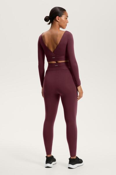 Oysho V bel Comfortlux nervürlü bilek hizasında tayt