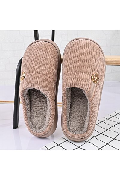 Tmall Papuci bărbătești, cu blană, PB2021, maro