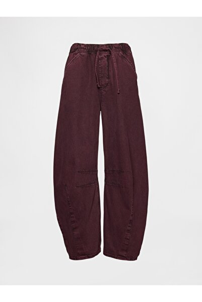 GAP Kadın Bordo Mid Rise UltraSoft Easy Horseshoe Jean Pantolon