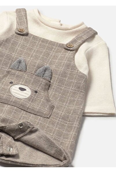 MAYORAL Baby Boy Pocketed Short Jumpsuit Beige 2645