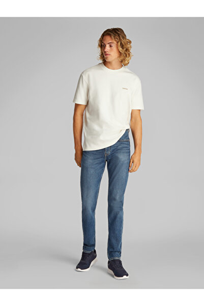 Calvin Klein Men Tofu Cotton Stretch Badge Crew Neck T-shirt