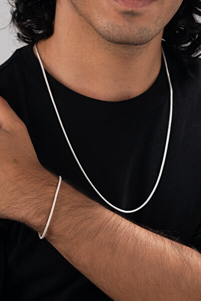 esdika 2MM TİLKİ KUYRUĞU GÜMÜŞ KOLYE BİLEKLİK SET • 925 AYAR GÜMÜŞ • PREMİUM ...