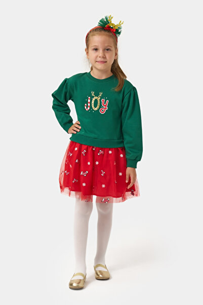 Minipodyum Φόρεμα για κορίτσια με θέμα την Πρωτοχρονιά με τούλι και δώρο κορώνας