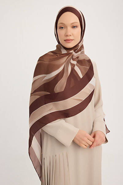 Schaless شال جانجان بنقشة الشفق القطبي - لون بوردو - 70×190 سم