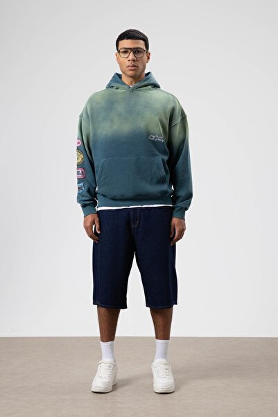 VAMOSCLO كنزة بغطاء رأس مطبوعة كبيرة الحجم من نيفتي