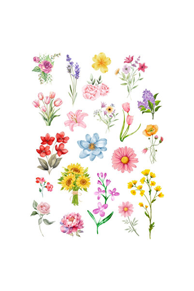 Bimotif Mixed 420 Kinds of Flower Sticker Set (20 Sheets)