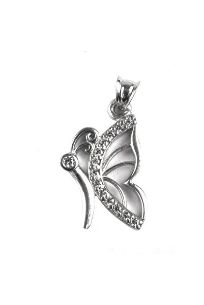 Bibilel Ασημένιο μενταγιόν 925 με πεταλούδα και πέτρες