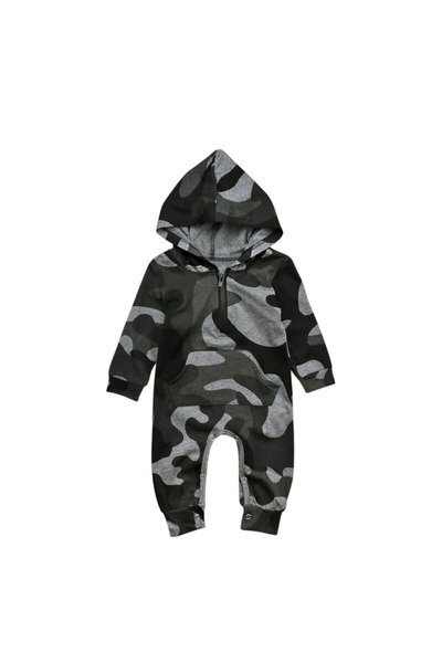 OEM ARMY baby hooded jumpsuit