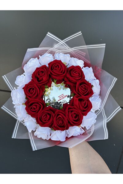 hediye Aynalı Kırmızı Gül Buket - “Benim Çiçeğim” Temalı Hediyelik Çiçek