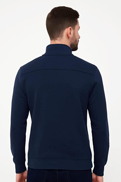 Markova Dik Yakalı Uzun Kollu Yarım Fermuarlı Rahat Kesim Erkek Swetshirt 759
