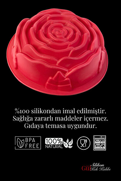 grimorlife Silicone Large Rose Pattern Cake Mold Baking Mold 23 cm - Non-Stick