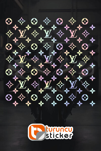 Turuncu Sticker ملصق نمط LV مقاس 25 × 25 سم - السيارة - المحرك - الكمبيوتر ال...