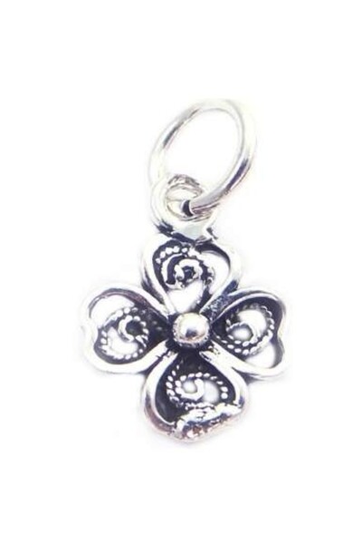 Flippy Μενταγιόν Φιλιγκράν από Ασήμι 925 με Τριφύλλι