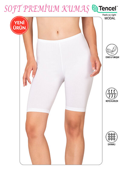 ÖZKAN underwear Özkan 27780 Women's Premium Fabric Modal Cotton Stretchy Comfortable Above-Knee Shaping High-Waisted Short Leggings
