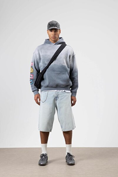 VAMOSCLO oversized με τύπωμα με κουκούλα Φούτερ Γκρι