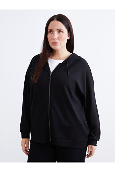 LC Waikiki Quality Parts from Celebi Store |   Hooded Oversize Women's Zippered Sweatshirt