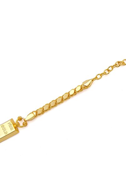 FerizZ İmitasyon Altın Kaplama Arpa Zincir Desenli Külçe Bileklik BLK-1153