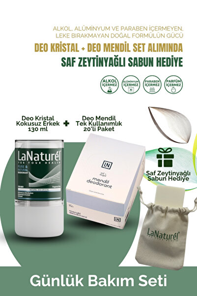 LaNaturel Doğal Kristal Deodorant Ve Deo Mendil Seti Erkek