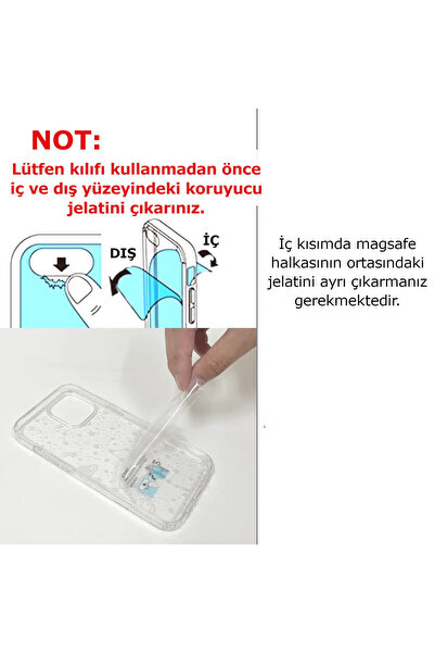 UCHOICE Apple iPhone 15 Kılıf Magsafe Şeffaf Kılıf Kablosuz Şarj Özellikli Darbeye Dayanıklı Kapak