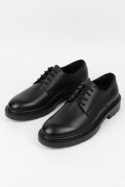 LUSIVE %100 Hakiki Deri Siyah Günlük Rahat Klasik Erkek Ayakkabı LUASS27AL0057