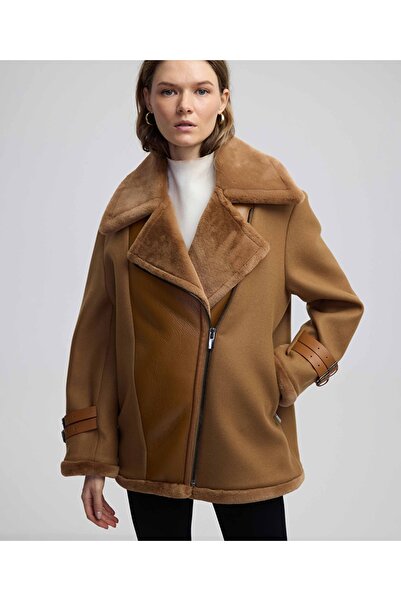 İpekyol Manteco yünlü biker kaban