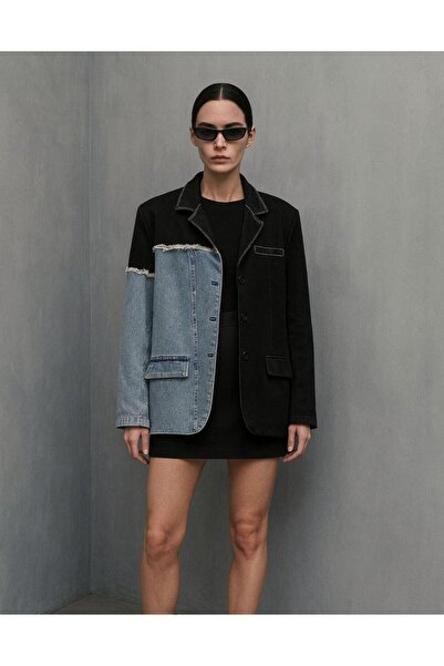 YVONNE Denim Gabardin Garnili Blazer Ceket