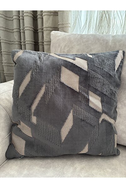 YOUC Design Pernă decorativă, umplută, cu model antracit, 40 x 40