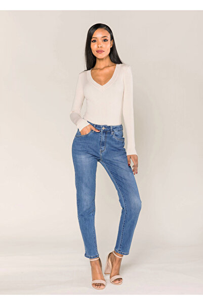 Nina Carter dark blue mom fit jeans B-P189-5