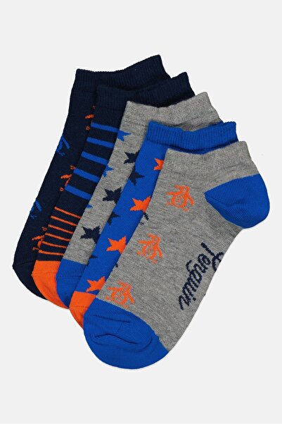 Original Penguin Kids Boy 5 Pairs Stripe Ankle Socks, Multicolor