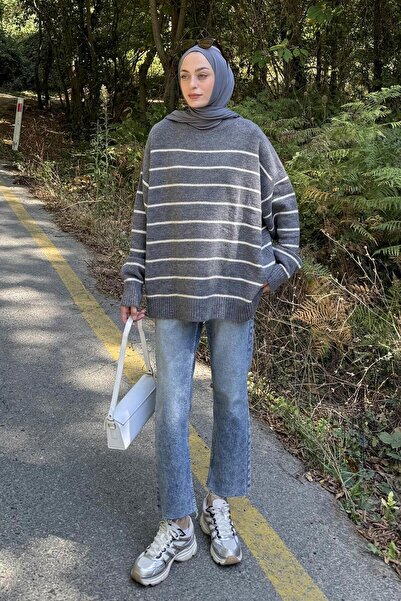 lamelif Striped Knitwear Sweater Anthracite