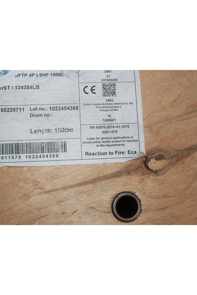 Draka 124384lb Cat7 S/Ftp 4P Lshf 1000 m Cable – Fire Resistant / Eca Class