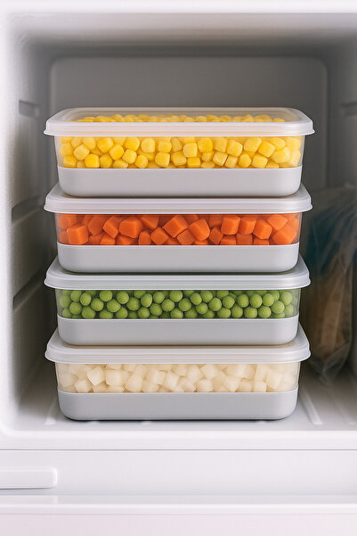 CEZVE HOME حاوية تخزين مربعة للثلاجة مكونة من 4 قطع، مصنوعة من السيليكون، سهل...