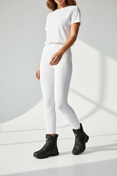 JOJO KIDS Γυναικείες/Κοριτσίστικες μπότες χιονιού με χοντρή σόλα, αδιάβροχες, χειμερινές, με φερμουάρ, επένδυση από γούνα και μεμβράνη, μαύρες