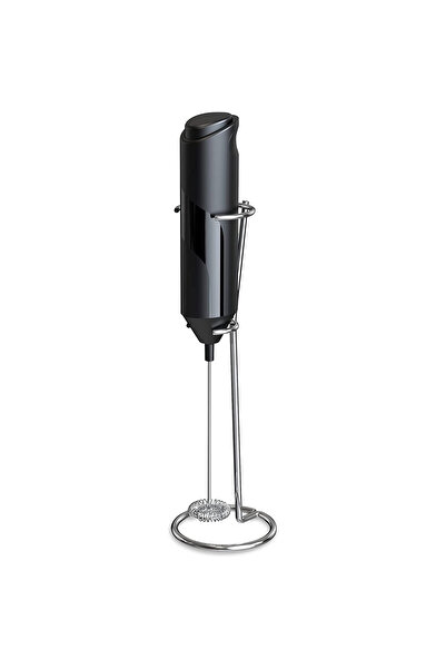 awwaline Milk frother, awwaline, black, with vertical stand, ideal for cappuccino, caffe latte, froth