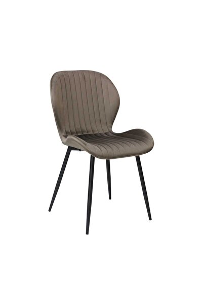 ARTA DOOR Set of 4 Opal Brown Chairs Metal Legs, Modern, Kitchen, Living Room, Bedrooms, Hallways, Textile