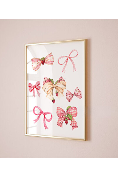 POSTER (ÇERÇEVESİZ) Çilek Temalı 3lü Seti, Pinterest Temalı Çerçevesiz seti