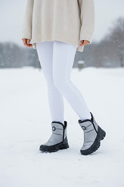 JOJO KIDS Women'S/Girls' Thick-Soled Waterproof Winter Zippered Snow Boots with Fur Lining and Membrane