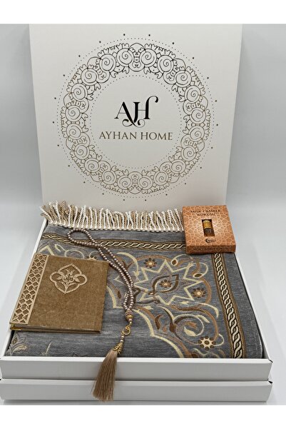 AYHANHOME 4 Piece Special Boxed Woven Twisted Fringed Prayer Rug Set