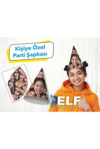 ELF REKLAM Kişiye Özel Doğum Günü Taçı Parti Şapkası ( 10 Adet)
