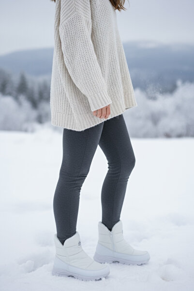 JOJO KIDS Women'S/Girls' Thick-Soled Waterproof Winter Zippered Snow Boots with Fur Lining and Membrane