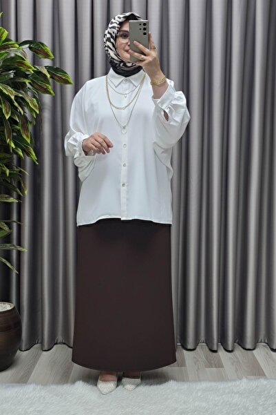 Elmas Tesettür Γυναικεία Ρούχα Μεγάλου Μεγέθους Τσέττουρ Αφιτάπ Φούστα Πένα