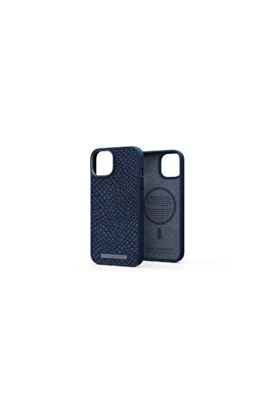 Njord Husă de protecție Somon cu MagSafe pentru iPhone 14, piele, albastră