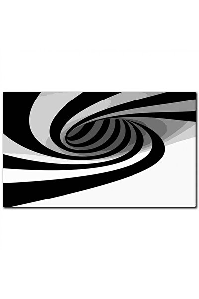 Generic لوحه جداريه كانفس - خطوط بيضاء و سوداء - 117