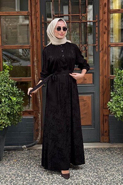 FUAT GÜRSEN Φόρεμα ζακάρ με ψηλό γιακά