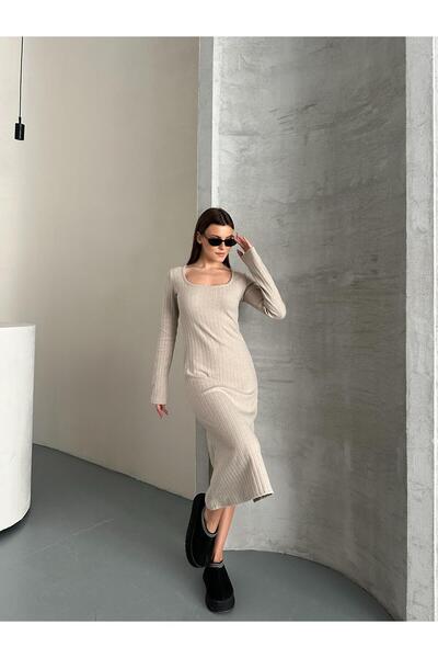 Rabi Shine ROCHIE INTERLOCK MĂRIME MIDI BEJ