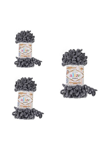 ÇEÇEN HOME (3 Adet) Puffy El Örgü İpi 87 Panduf Battaniye Ipi Atkı Hırka Paspas Ipliği 100 Gr. 9Mt.