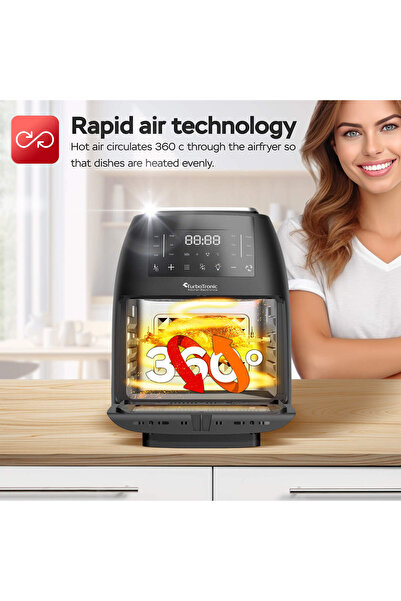 TurboTronic Friteuza profesionala cu aer cald TT-AF260, 2000W, 12 litri