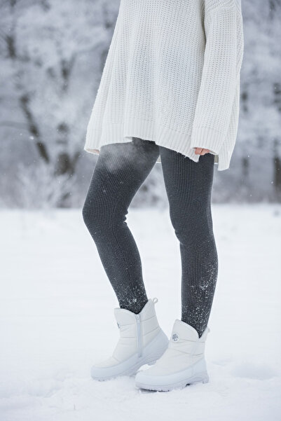 JOJO KIDS Γυναικείες/Κοριτσίστικες μπότες χιονιού με χοντρή σόλα, αδιάβροχες, χειμερινές, με φερμουάρ, επένδυση από γούνα και μεμβράνη