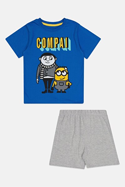 Disney Toddlers Boy 2 Piece Minions Short Sleeve Top And Shorts Pajama Set, Multicolor
