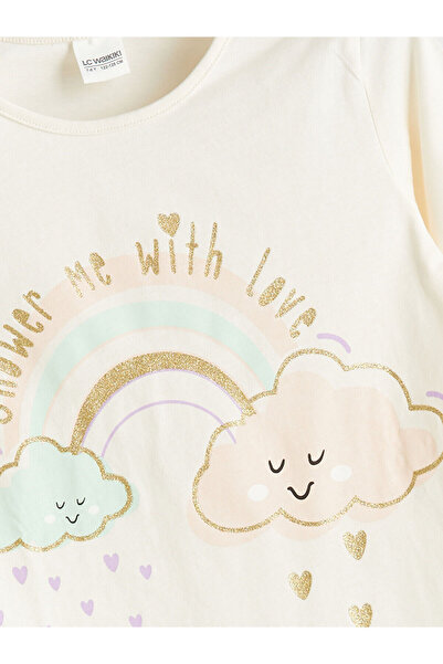 LC Waikiki Vizyon New Season Crew Neck Girls' Pajama Top